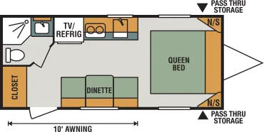 K-Z Sportsmen Classic 160QB floor plan