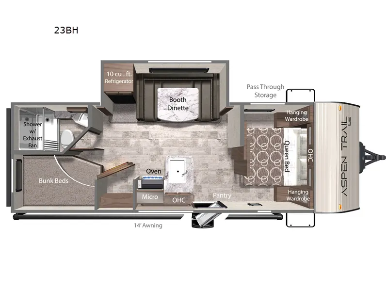 2025 Dutchmen Aspen Trail LE 23BHWE - Floor plan