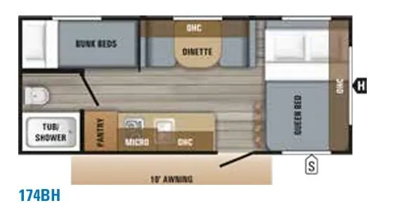 Jayco Jay Flight SLX 7 174BH floor plan