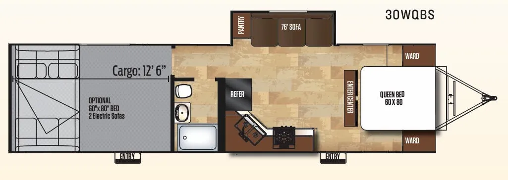 Forest River Work and Play 30WQBS floor plan