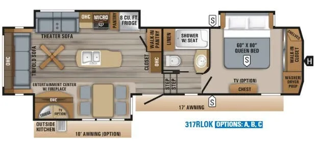 Jayco Eagle 317RLOK floor plan