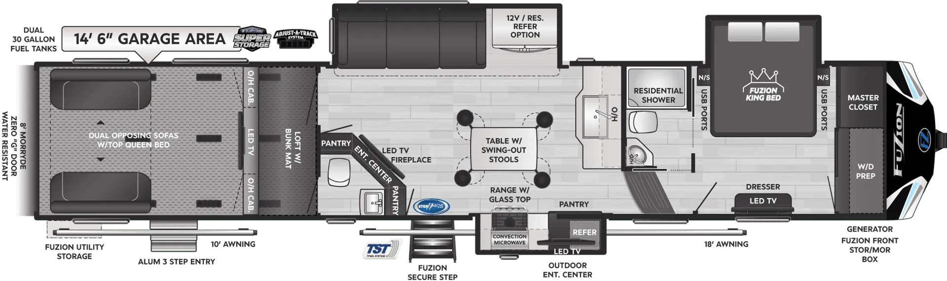 Keystone Fuzion 427 floor plan