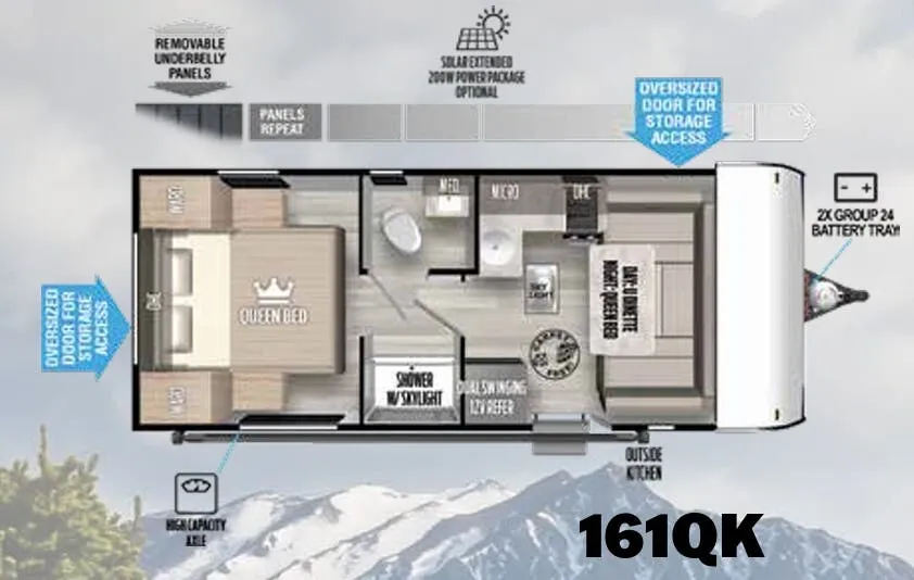 2023 Forest River Salem FSX 161QK - Floor plan
