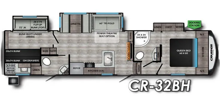 CrossRoads Cruiser Aire CR32BH floor plan