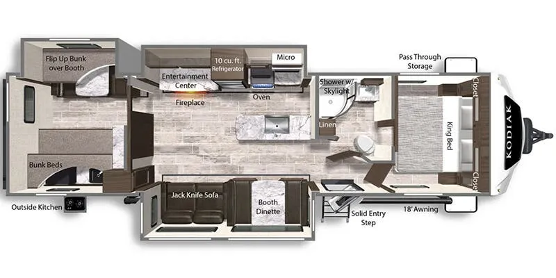 2026 Dutchmen Kodiak Ultimate 3321BHSL floor plan