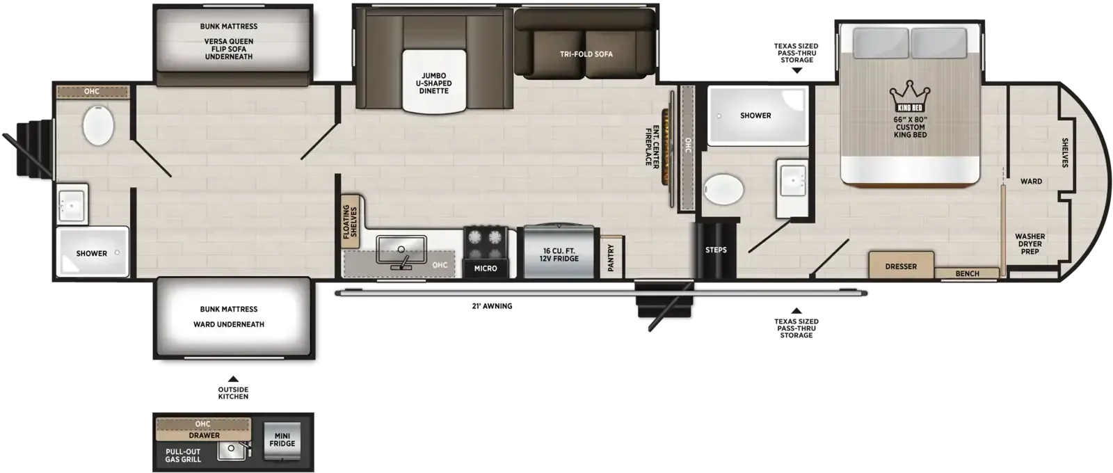 Forest River Salem Hemisphere 356QB floor plan