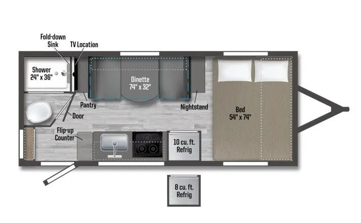 Winnebago Micro Minnie 1720FB floor plan