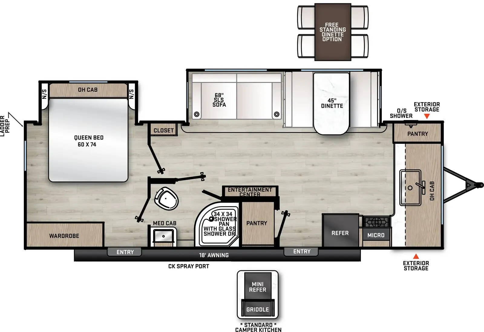 Forest River Aurora Sky 260FKDS floor plan