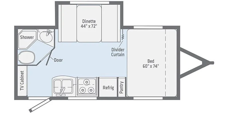 2023 Winnebago Micro Minnie 1808FBS - Floor plan