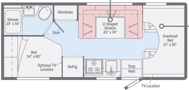 Winnebago Minnie Winnie 22R floor plan