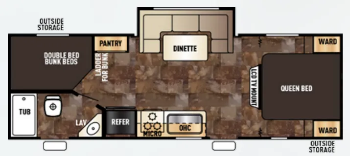 Forest River Cherokee Grey Wolf 23DBH floor plan