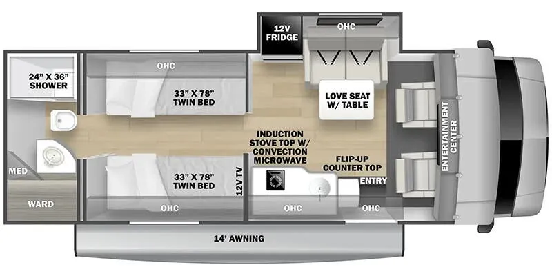 2023 Forest River Sunseeker TS TS2370 floor plan