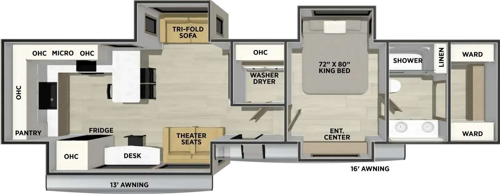 Forest River Sandpiper 3800RK floor plan