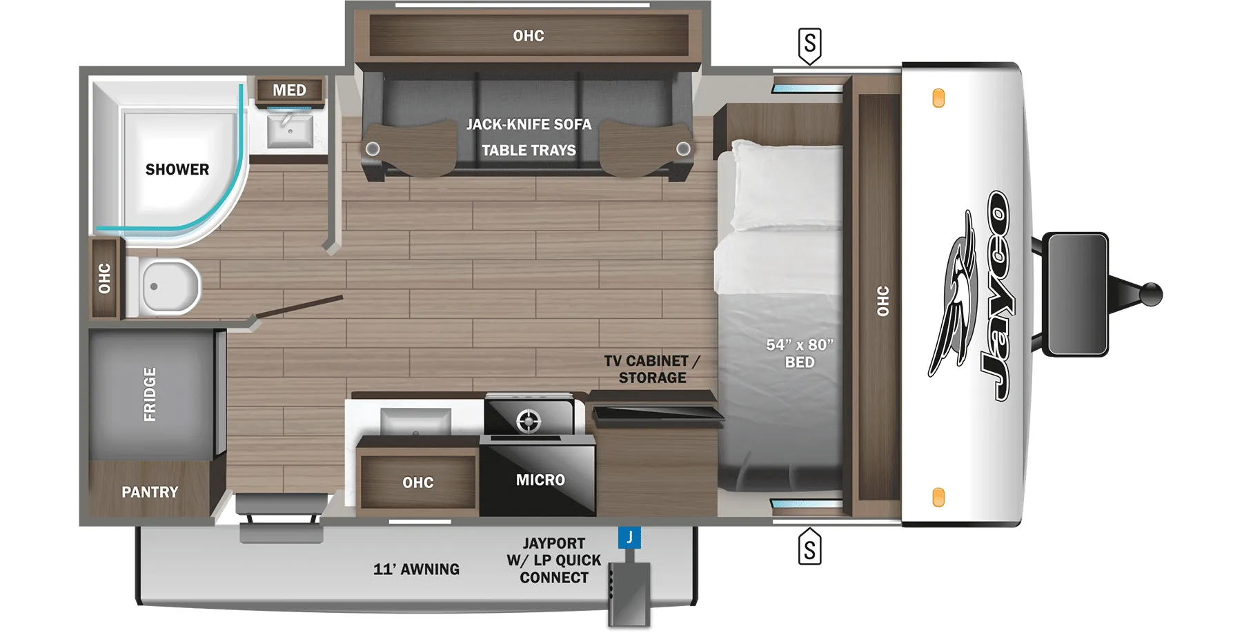 Jayco Jay Feather Micro 166FBS floor plan