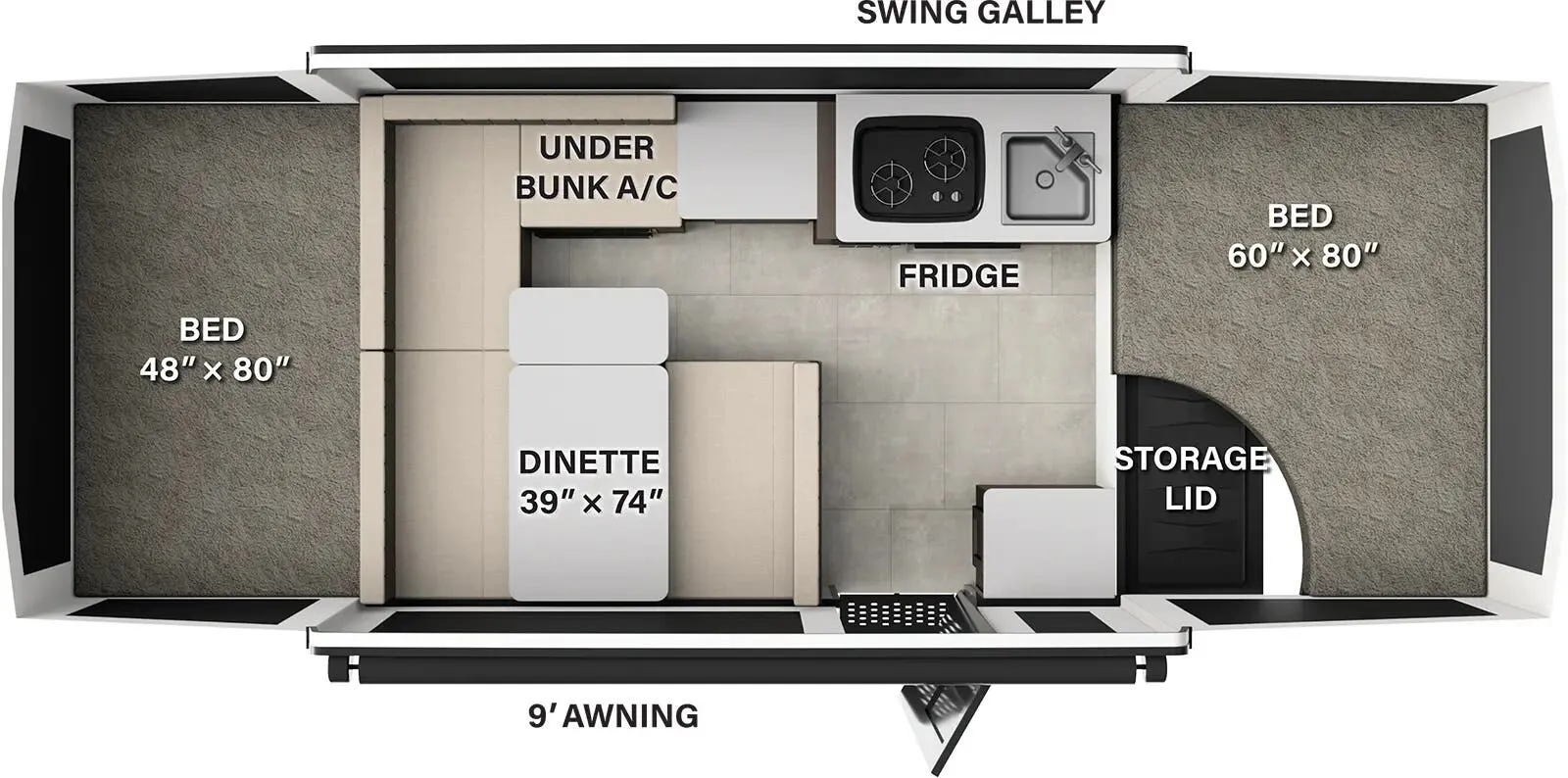 2026 Forest River Rockwood Freedom 1920FT - Floor plan