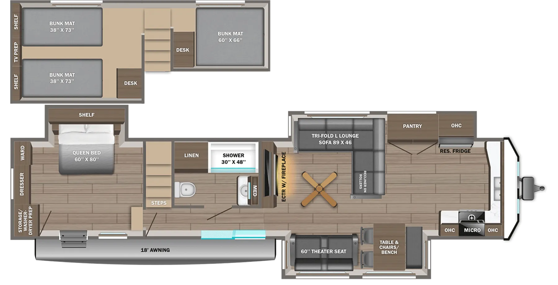 2027 Jayco Jay Flight Bungalow 404LOFT - Floor plan