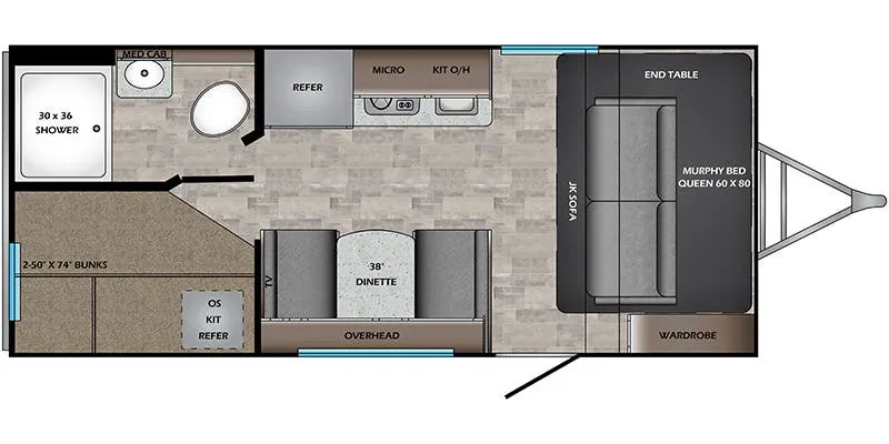 CrossRoads Sunset Trail Super Lite SS186BH floor plan