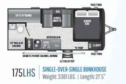 Keystone Hideout LHS 175LHS floor plan