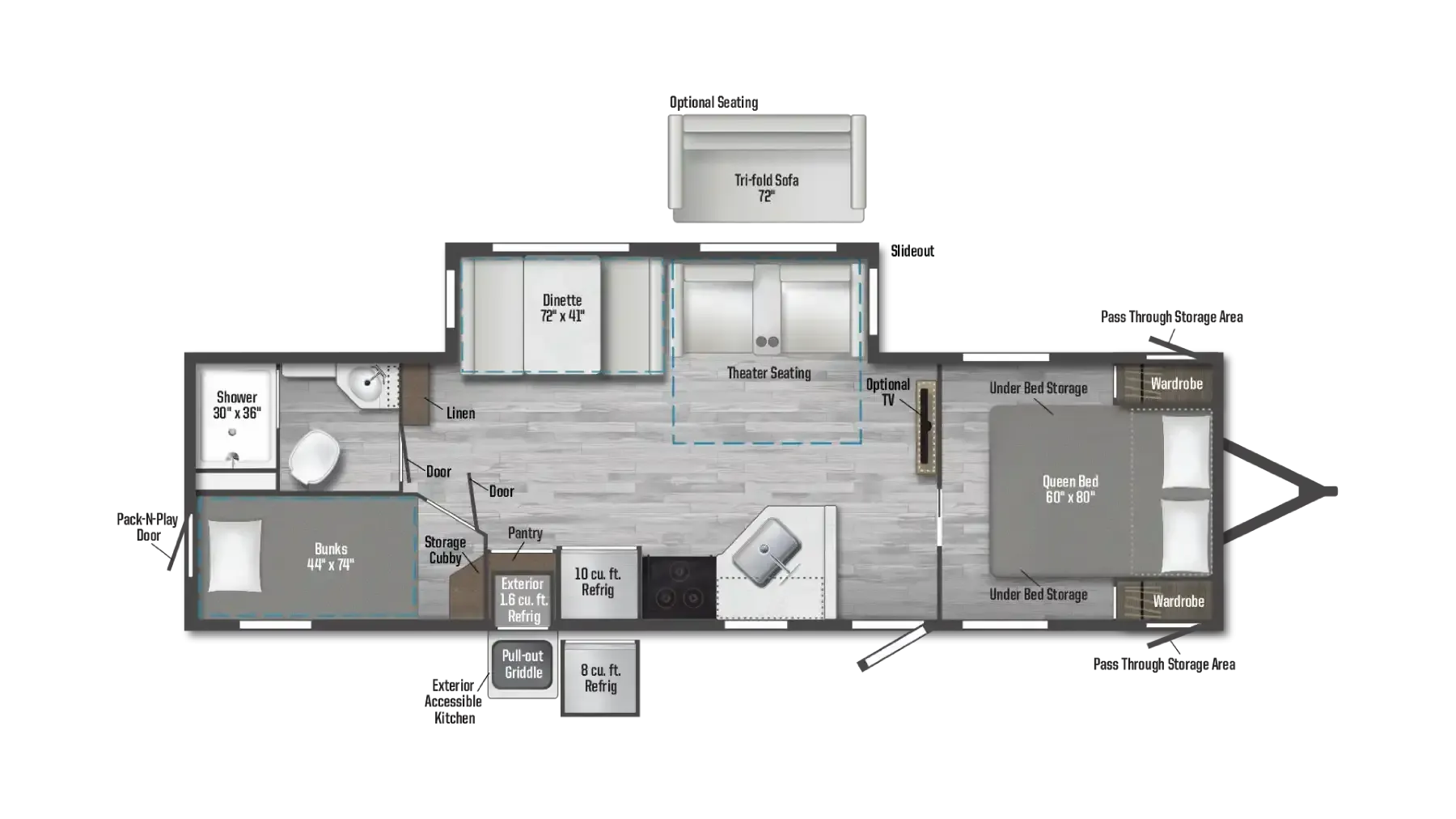 Winnebago Access 30BH floor plan