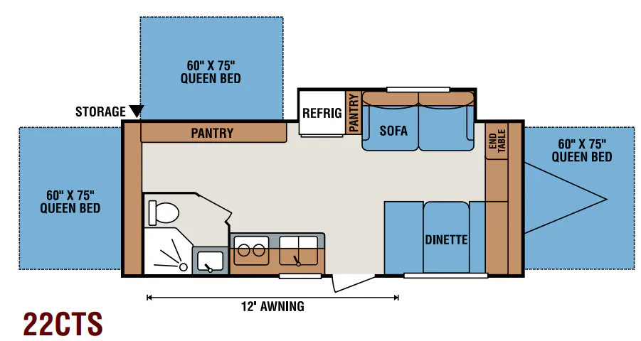 K-Z Coyote 22CTS floor plan