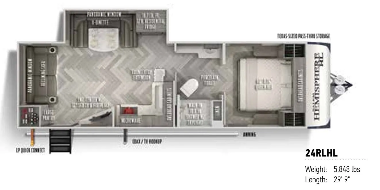 Forest River Salem Hemisphere Hyper-Lyte 24RLHL floor plan