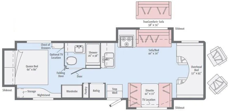 Winnebago Spirit 31D floor plan