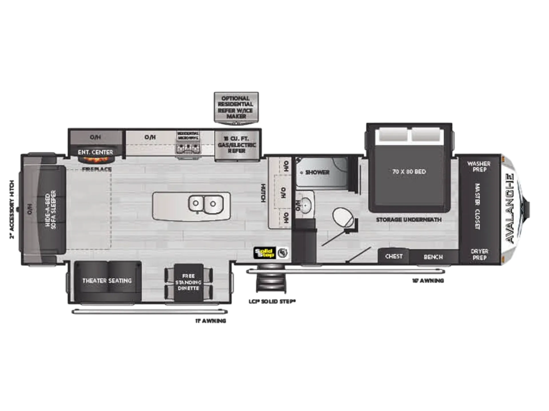 Keystone Alpine Avalanche Edition 322RL floor plan