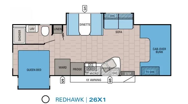 Jayco Redhawk 26X1 floor plan