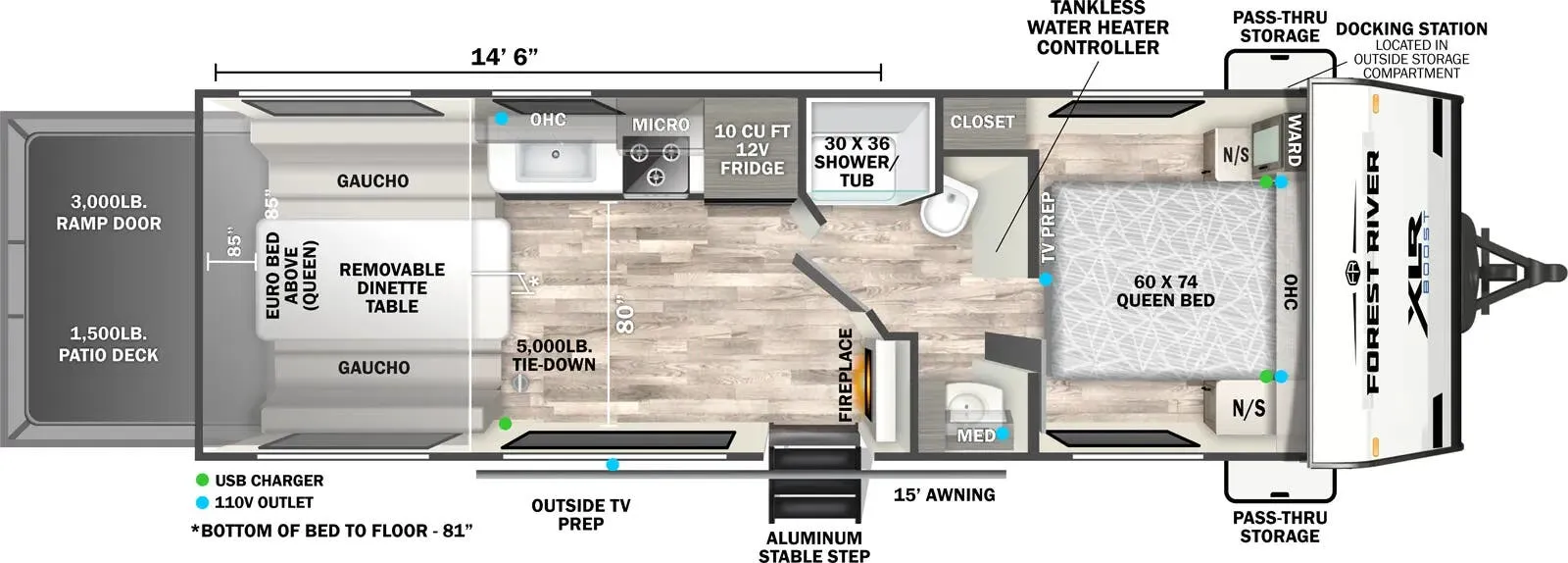 Forest River XLR Boost 2514B floor plan