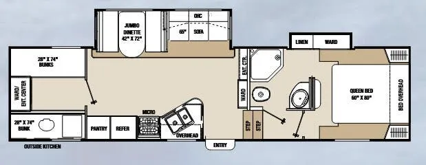 Coachmen Chaparral Lite 279BHS floor plan