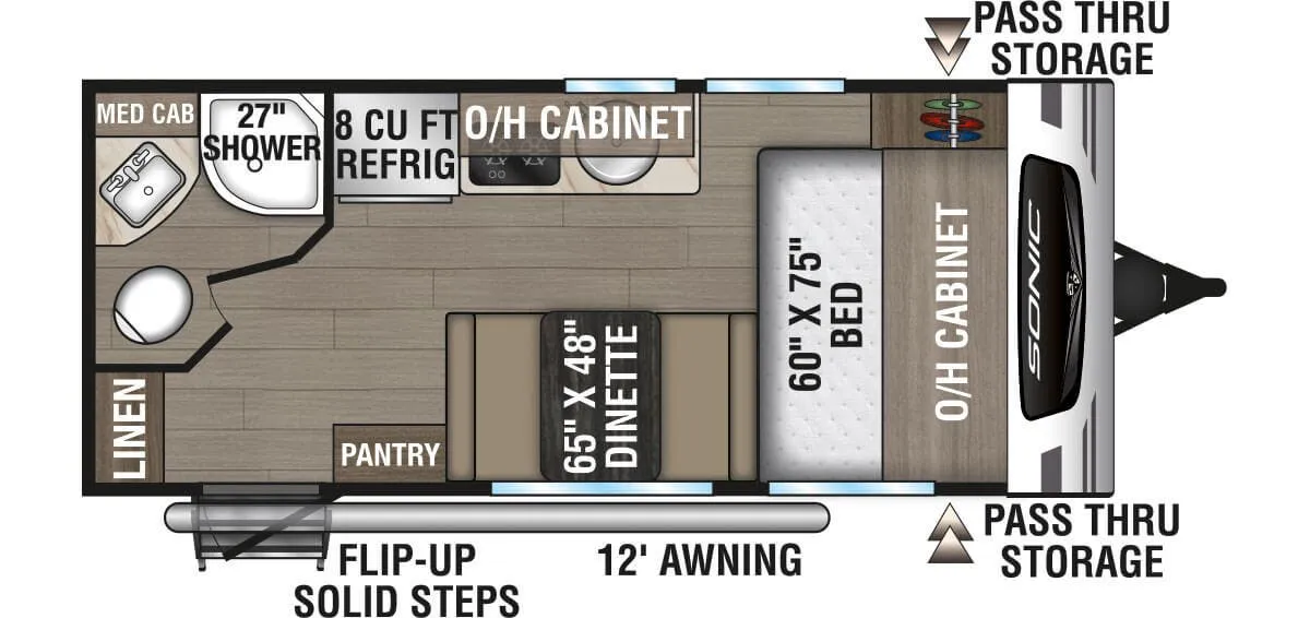 Venture RV Sonic Lite SL160VFB floor plan