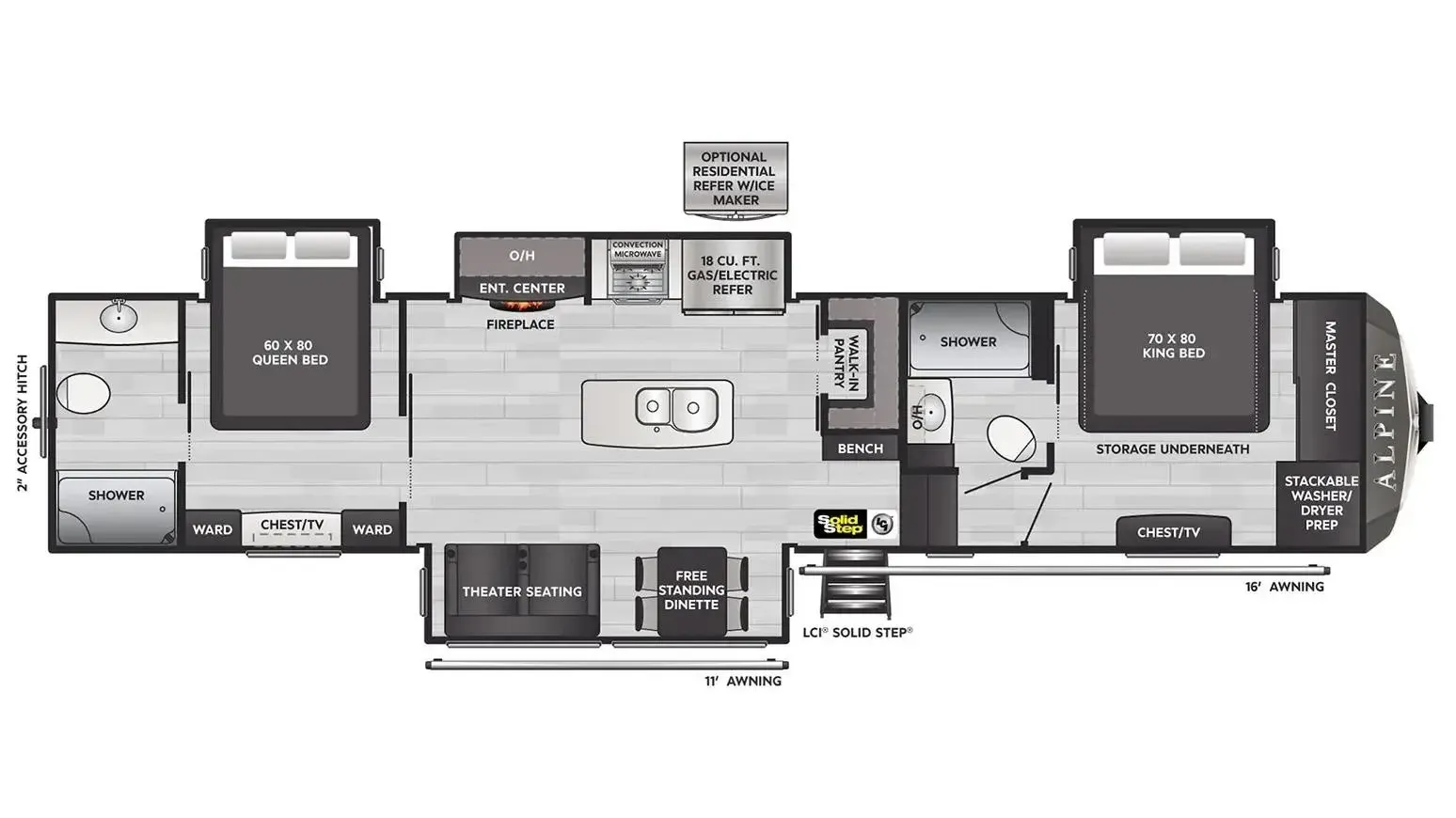 Keystone Alpine 3912DS floor plan