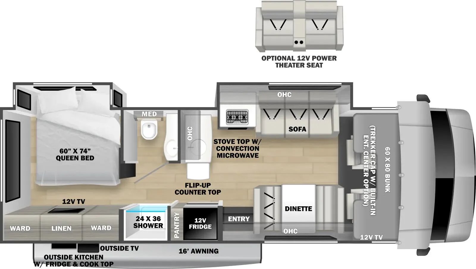 Forest River Sunseeker Classic 2860DS floor plan