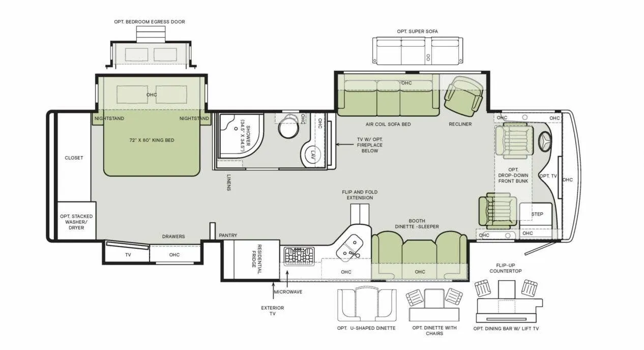 Tiffin Allegro Red 33 AA floor plan