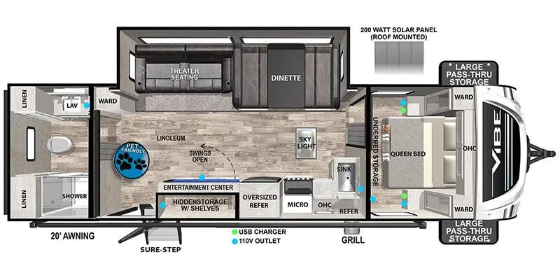 Forest River Vibe West 26RB floor plan