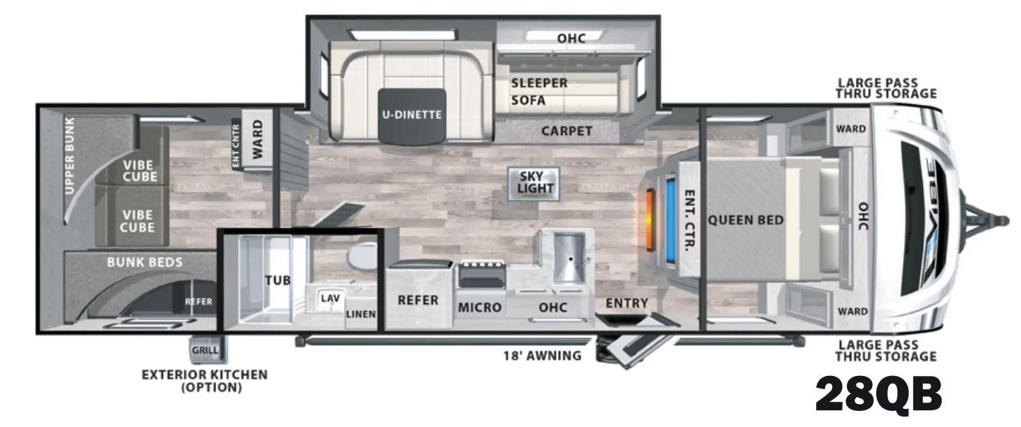 Forest River Vibe 28QB floor plan