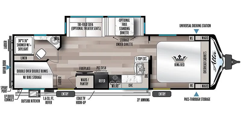 2023 East to West Alta 2800KBH - Floor plan