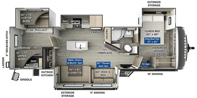 2025 Forest River Rockwood Signature 8336BH - Floor plan