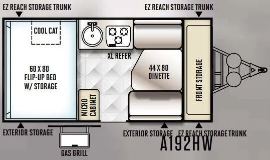 Forest River Rockwood Hard Side A192HW floor plan