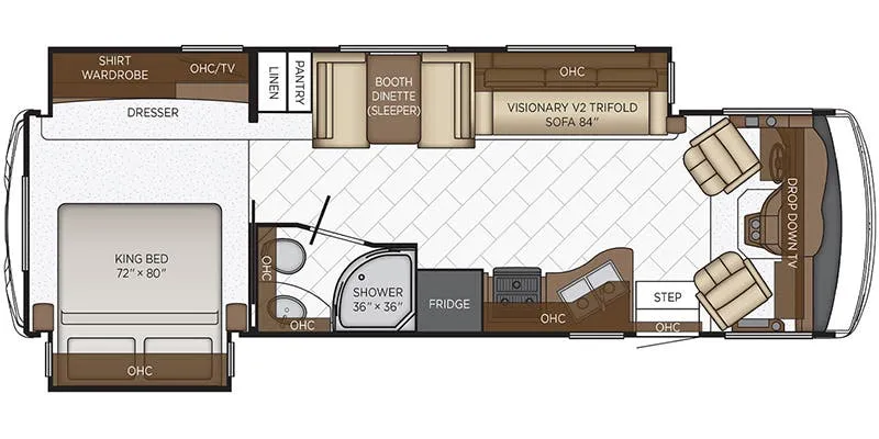 Newmar Bay Star 3124 floor plan