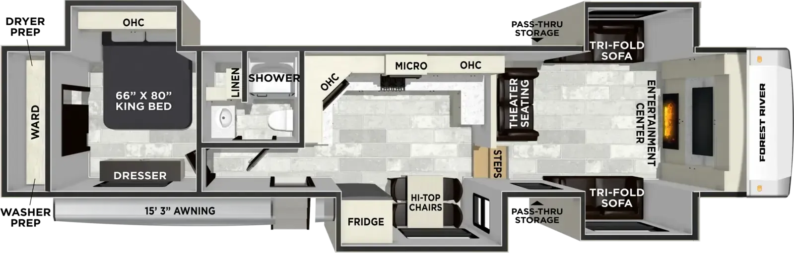 Forest River Cardinal 36FL floor plan