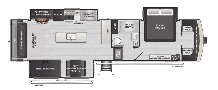 Keystone Arcadia 3260RL floor plan