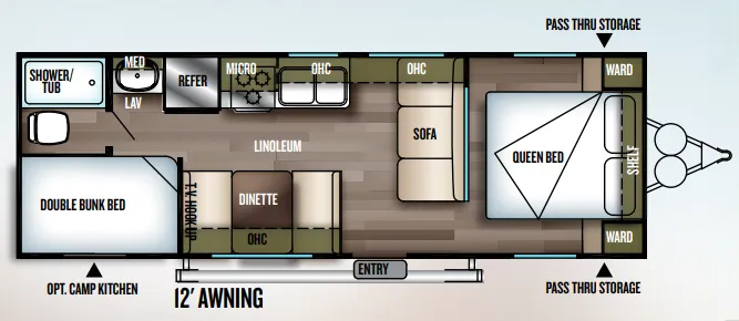 Forest River Wildwood X-Lite 261BHXL floor plan