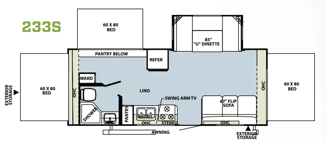 Forest River Rockwood Roo 233S floor plan
