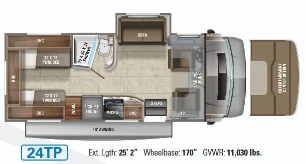 Jayco Melbourne Prestige 24TP floor plan