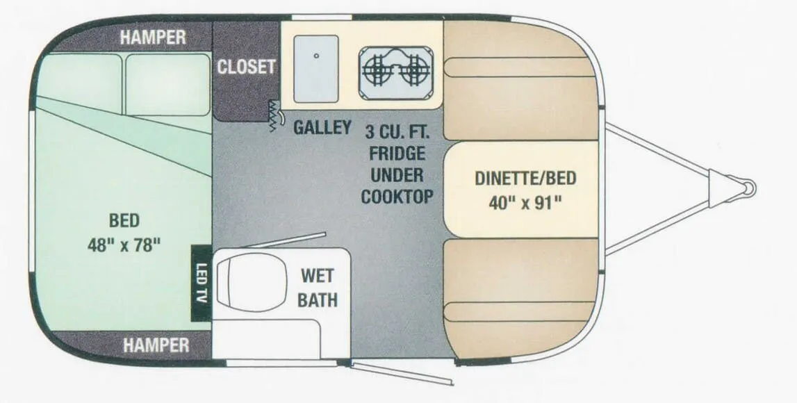 Airstream Sport 16 floor plan