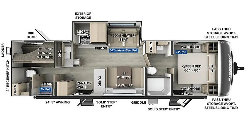 2025 Forest River Flagstaff Super Lite 29DBH - Floor plan