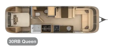 Airstream Flying Cloud 30RB QUEEN floor plan