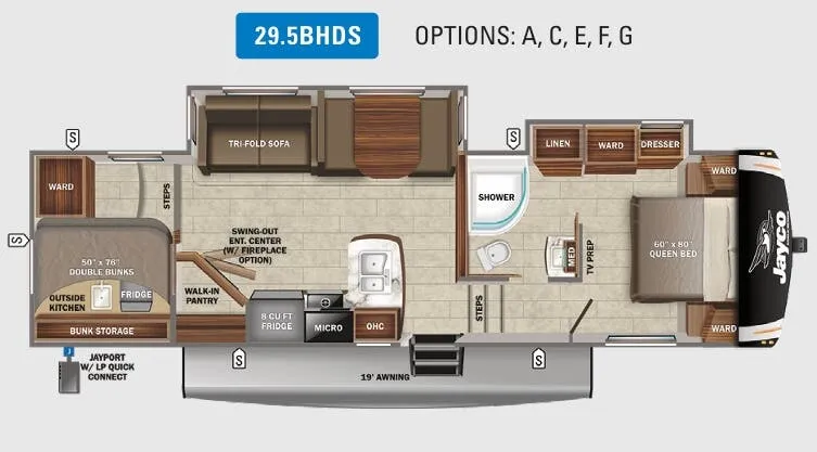 2022 Jayco Eagle HT 29.5BHDS — Floor plan