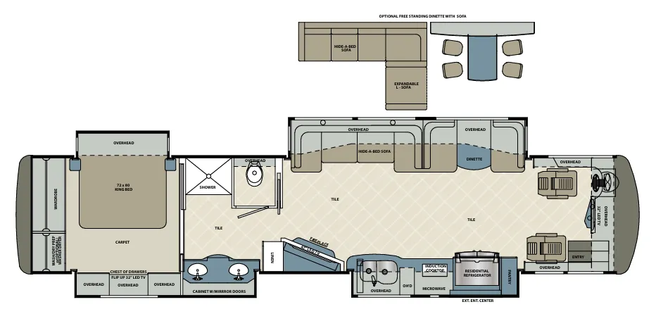 Forest River Berkshire XLT 43A floor plan